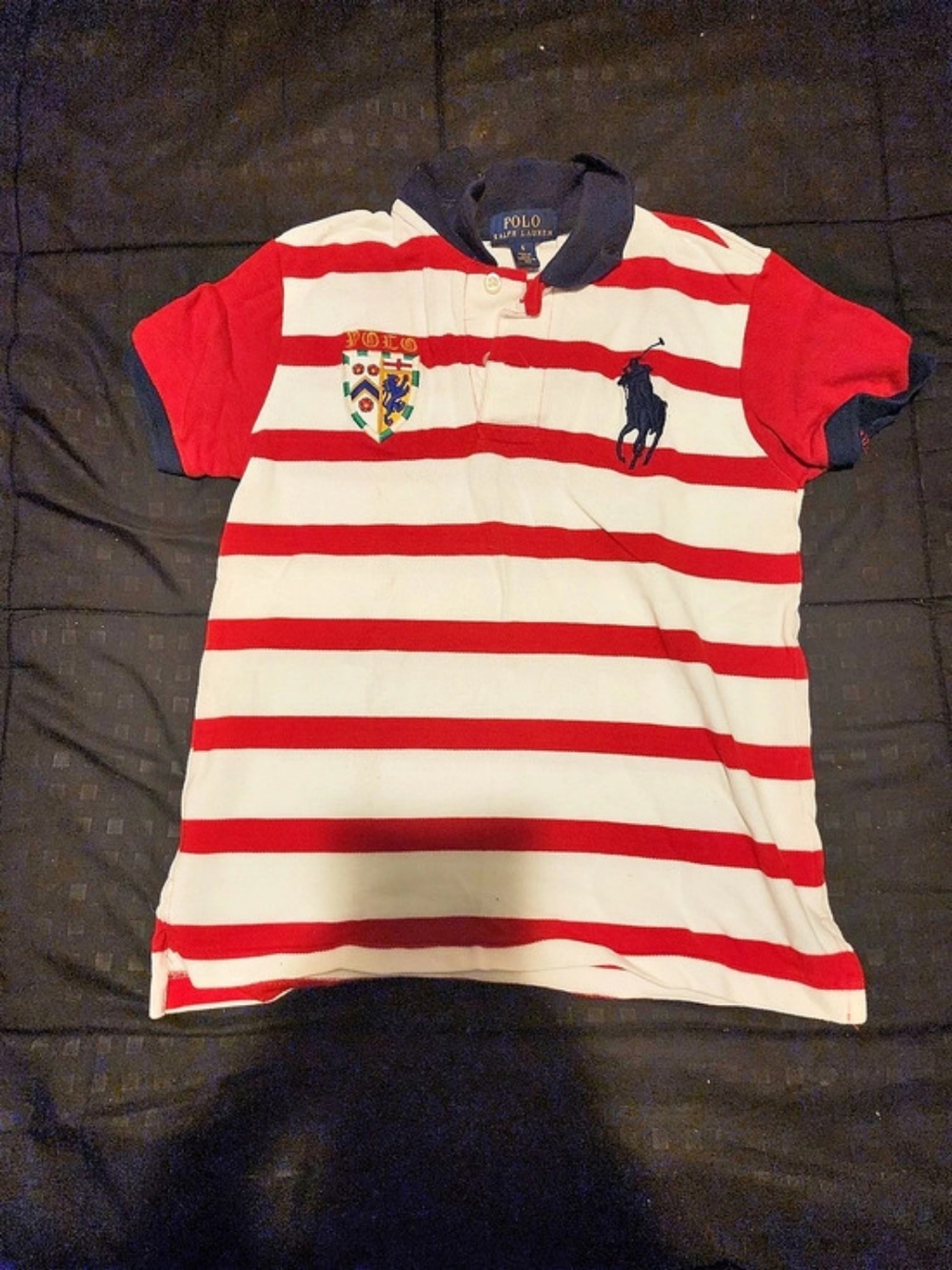 Polo Ralph Lauren Boys Striped Crest Polo Shirt Red & White Boys 6